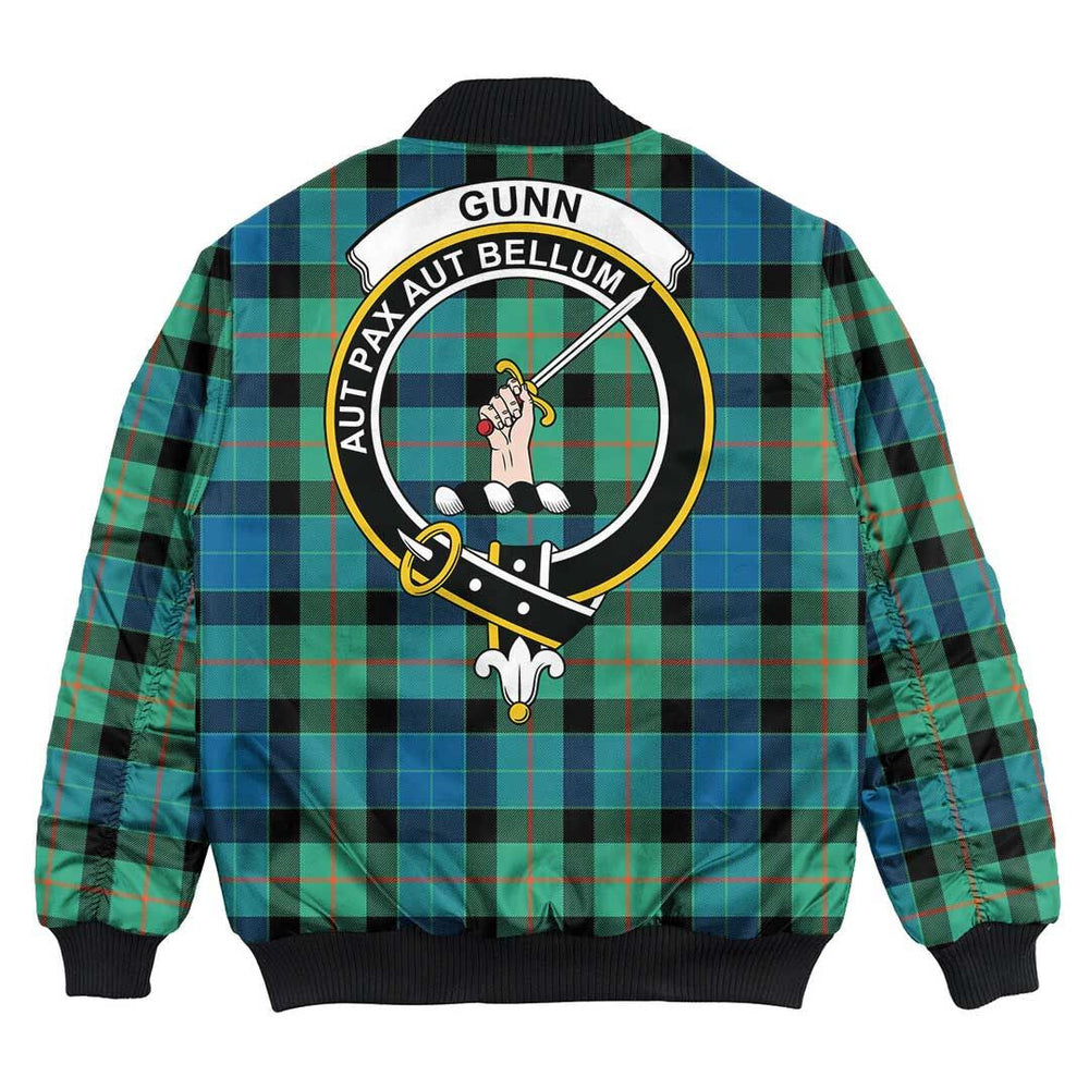 Clan Gunn Ancient Tartan Crest Bomber Jacket JU53 Gunn Ancient Tartan Tartan Bomber Jacket   