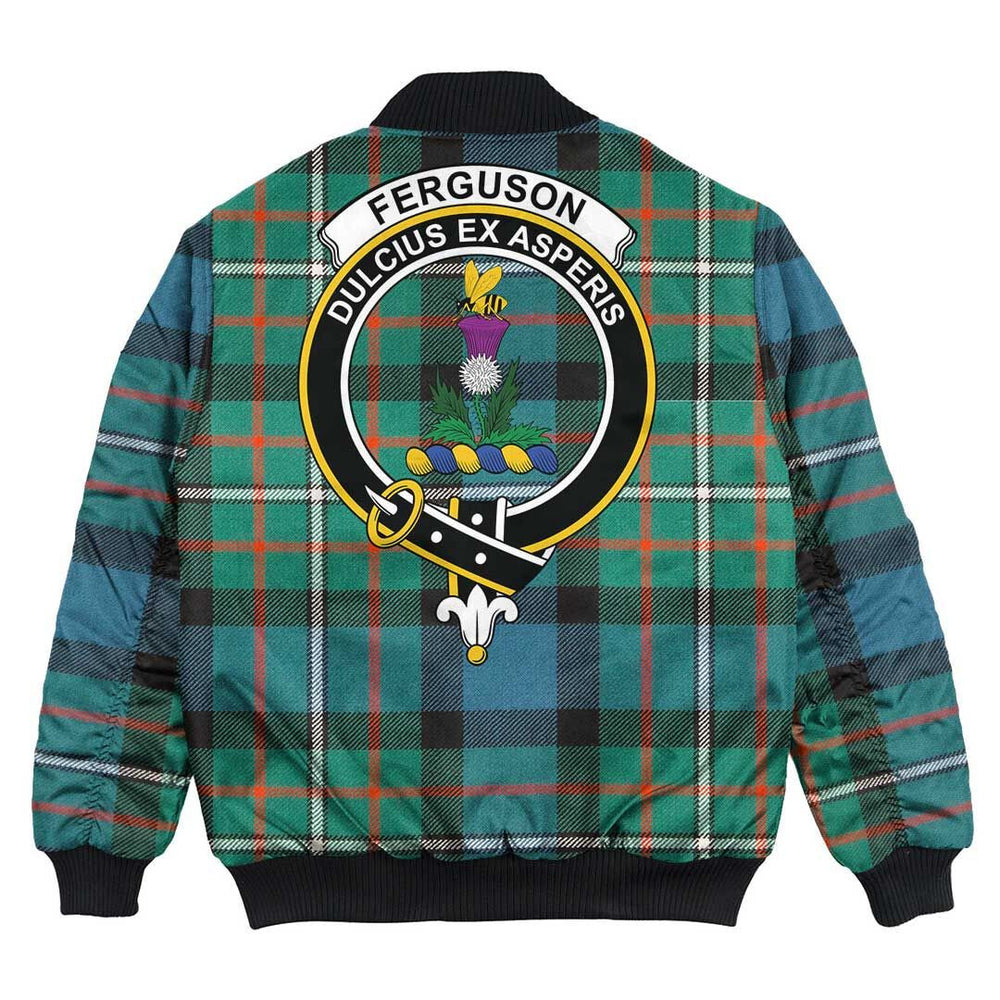 Clan FERGUSON ANCIENT Tartan Crest Bomber Jacket IZ10 FERGUSON ANCIENT Tartan Tartan Bomber Jacket   