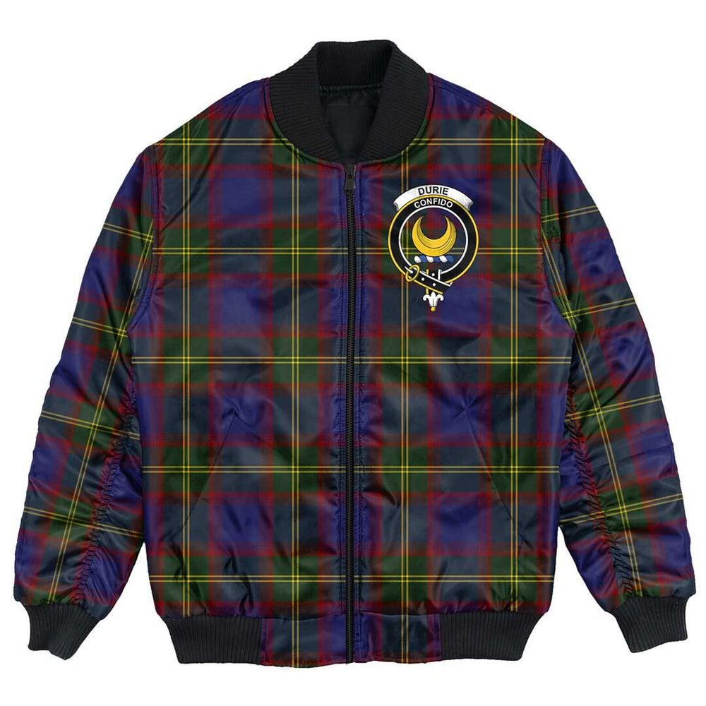 Clan Durie Tartan Crest Bomber Jacket XR41 Durie Tartan Tartan Bomber Jacket   