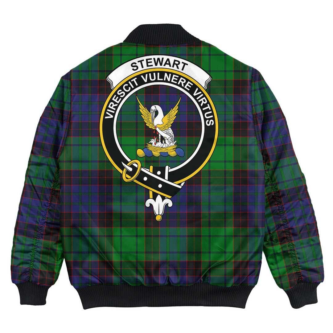 Clan Stewart Old Modern Tartan Crest Bomber Jacket PW49 Stewart Old Modern Tartan Tartan Bomber Jacket   
