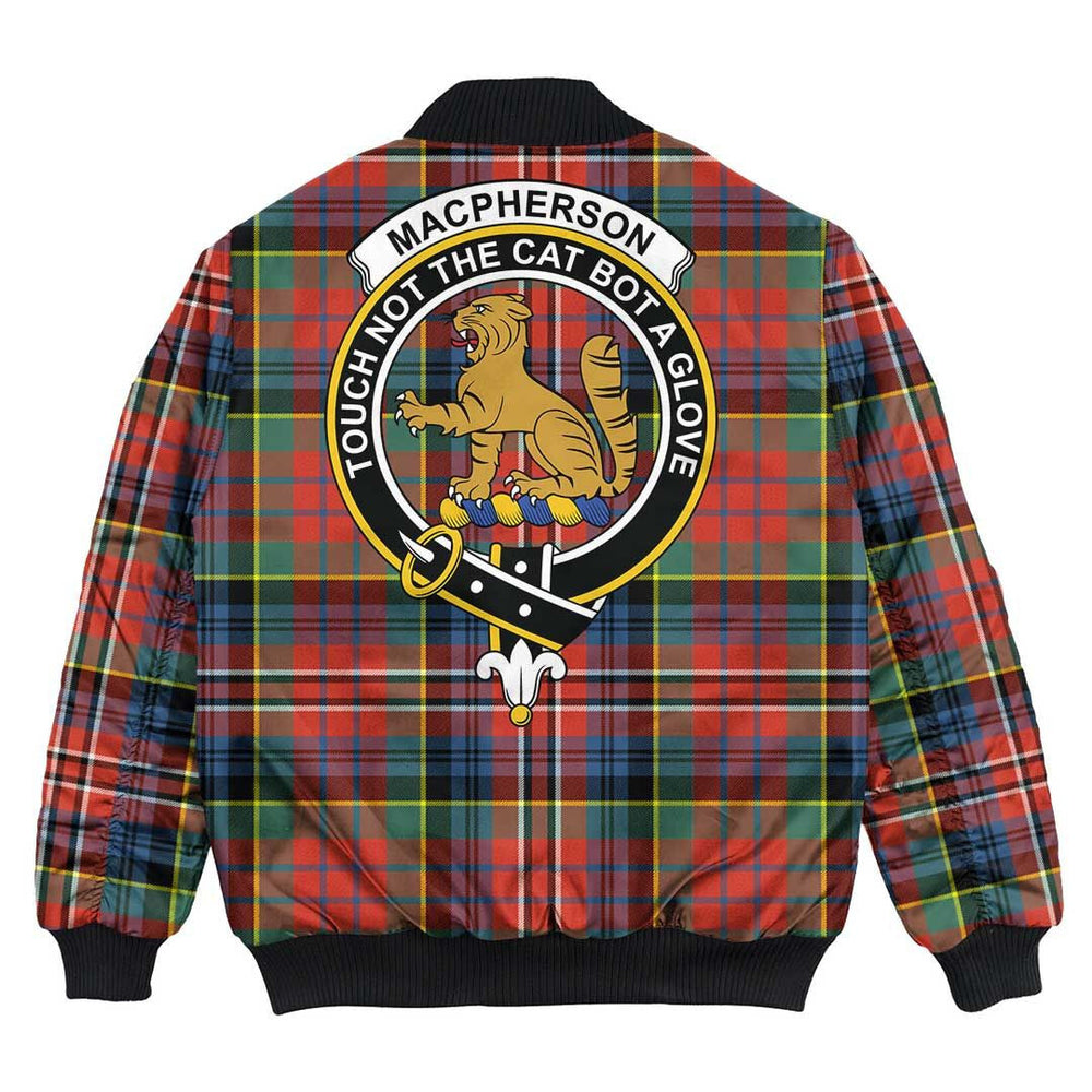 Clan MacPherson Ancient Tartan Crest Bomber Jacket TT30 MacPherson Ancient Tartan Tartan Bomber Jacket   