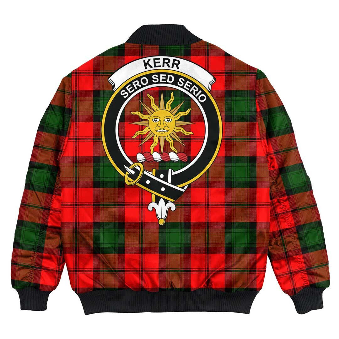 Clan Kerr Modern Tartan Crest Bomber Jacket SV42 Kerr Modern Tartan Tartan Bomber Jacket   