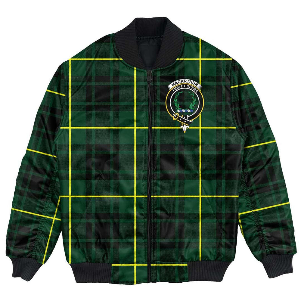Clan MacArthur Modern Tartan Crest Bomber Jacket JP40 MacArthur Modern Tartan Tartan Bomber Jacket   