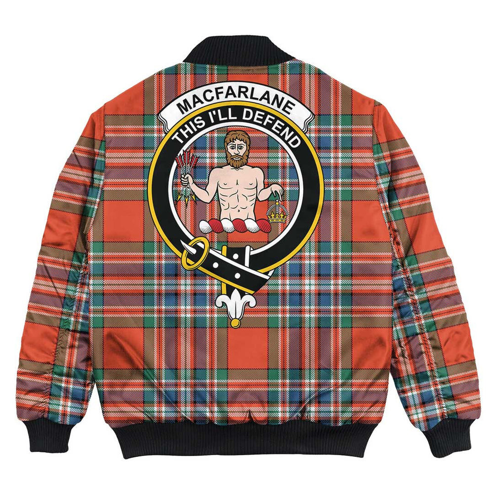 Clan MacFarlane Ancient Tartan Crest Bomber Jacket XW13 MacFarlane Ancient Tartan Tartan Bomber Jacket   