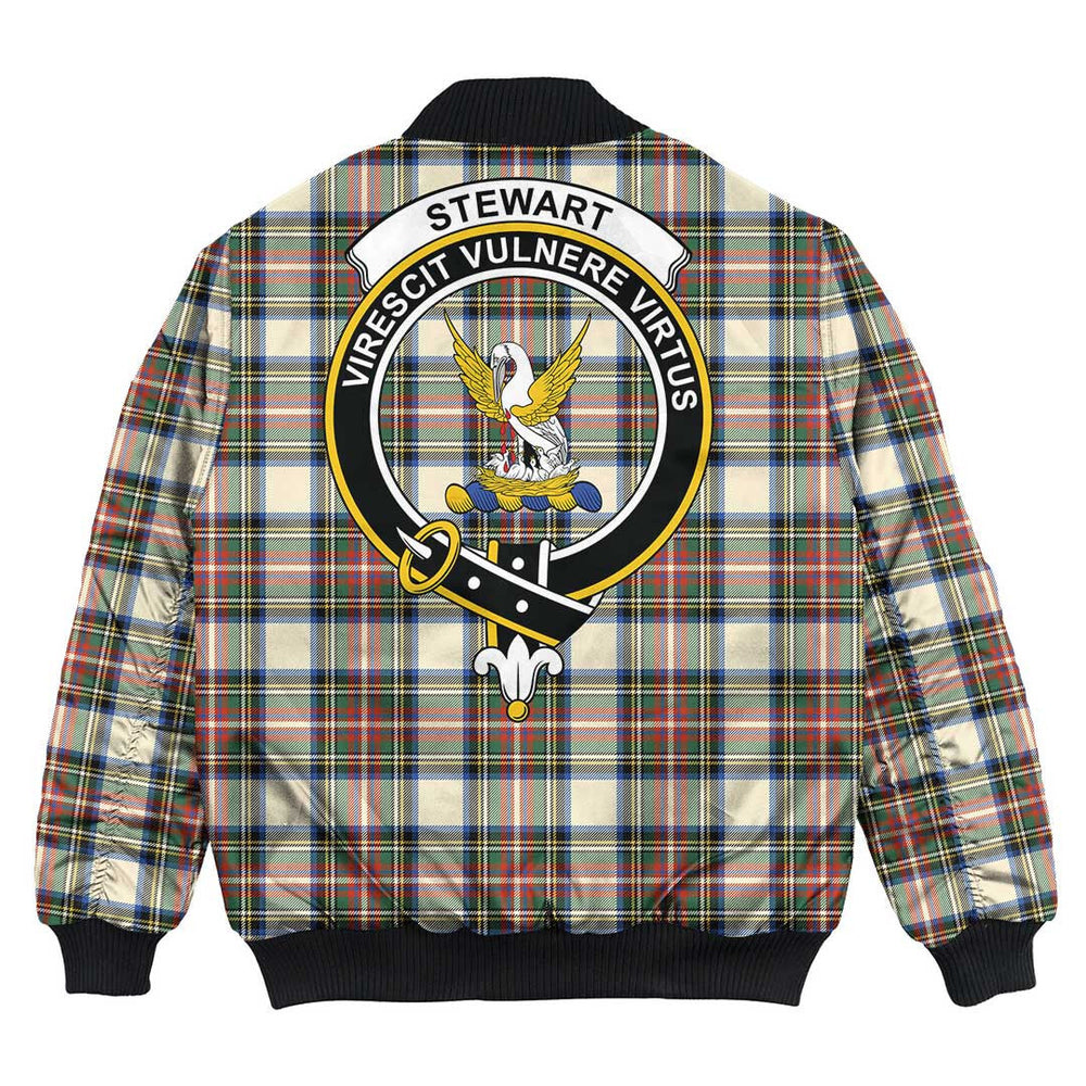 Clan Stewart Dress Ancient Tartan Crest Bomber Jacket EN37 Stewart Dress Ancient Tartan Tartan Bomber Jacket   