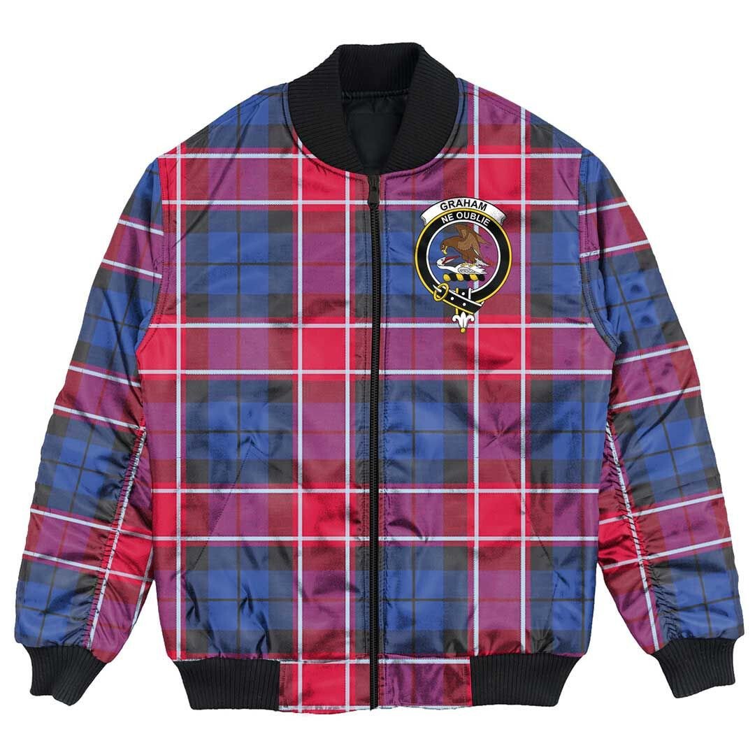 Clan Graham of Menteith Red Tartan Crest Bomber Jacket WS69 Graham of Menteith Red Tartan Tartan Bomber Jacket   