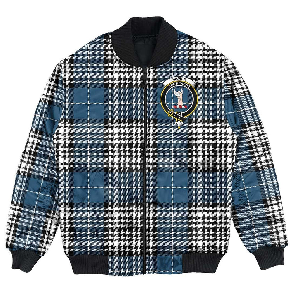 Clan Napier Modern Tartan Crest Bomber Jacket JF54 Napier Modern Tartan Tartan Bomber Jacket   