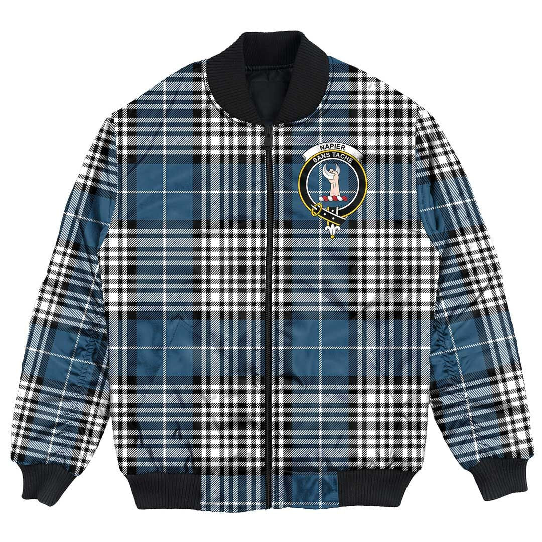 Clan Napier Modern Tartan Crest Bomber Jacket JF54 Napier Modern Tartan Tartan Bomber Jacket   