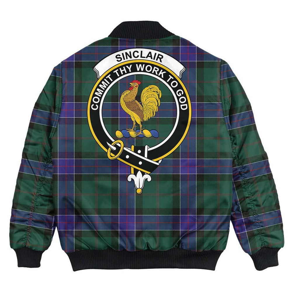 Clan Sinclair Hunting Modern Tartan Crest Bomber Jacket QO97 Sinclair Hunting Modern Tartan Tartan Bomber Jacket   