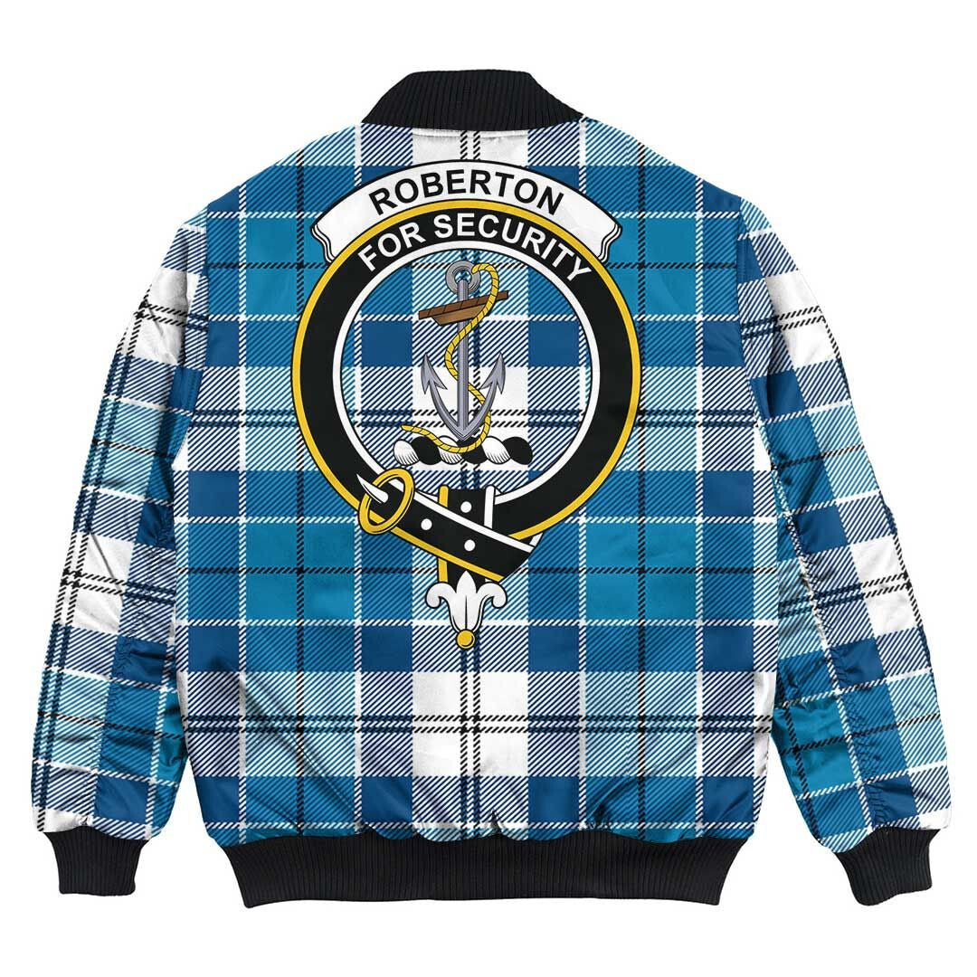 Clan Roberton Tartan Crest Bomber Jacket OS52 Roberton Tartan Tartan Bomber Jacket   