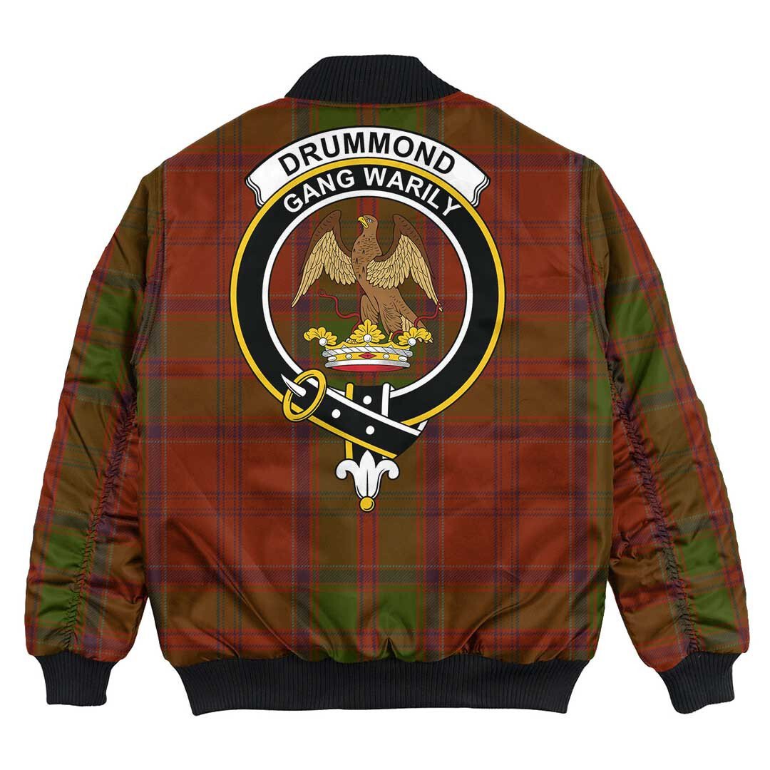 Clan Drummond Tartan Crest Bomber Jacket BN20 Drummond Clan Tartan Tartan Bomber Jacket   