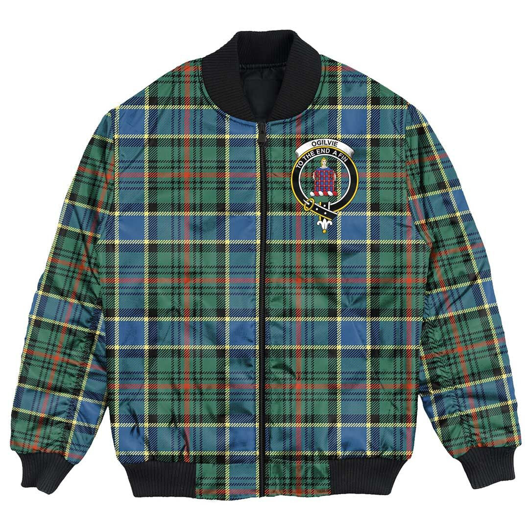 Clan Ogilvie Hunting Modern Tartan Crest Bomber Jacket CF30 Ogilvie Hunting Modern Tartan Tartan Bomber Jacket   