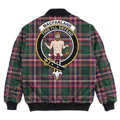 Clan MacFarlane Hunting Modern Tartan Crest Bomber Jacket CO73 MacFarlane Hunting Modern Tartan Tartan Bomber Jacket   