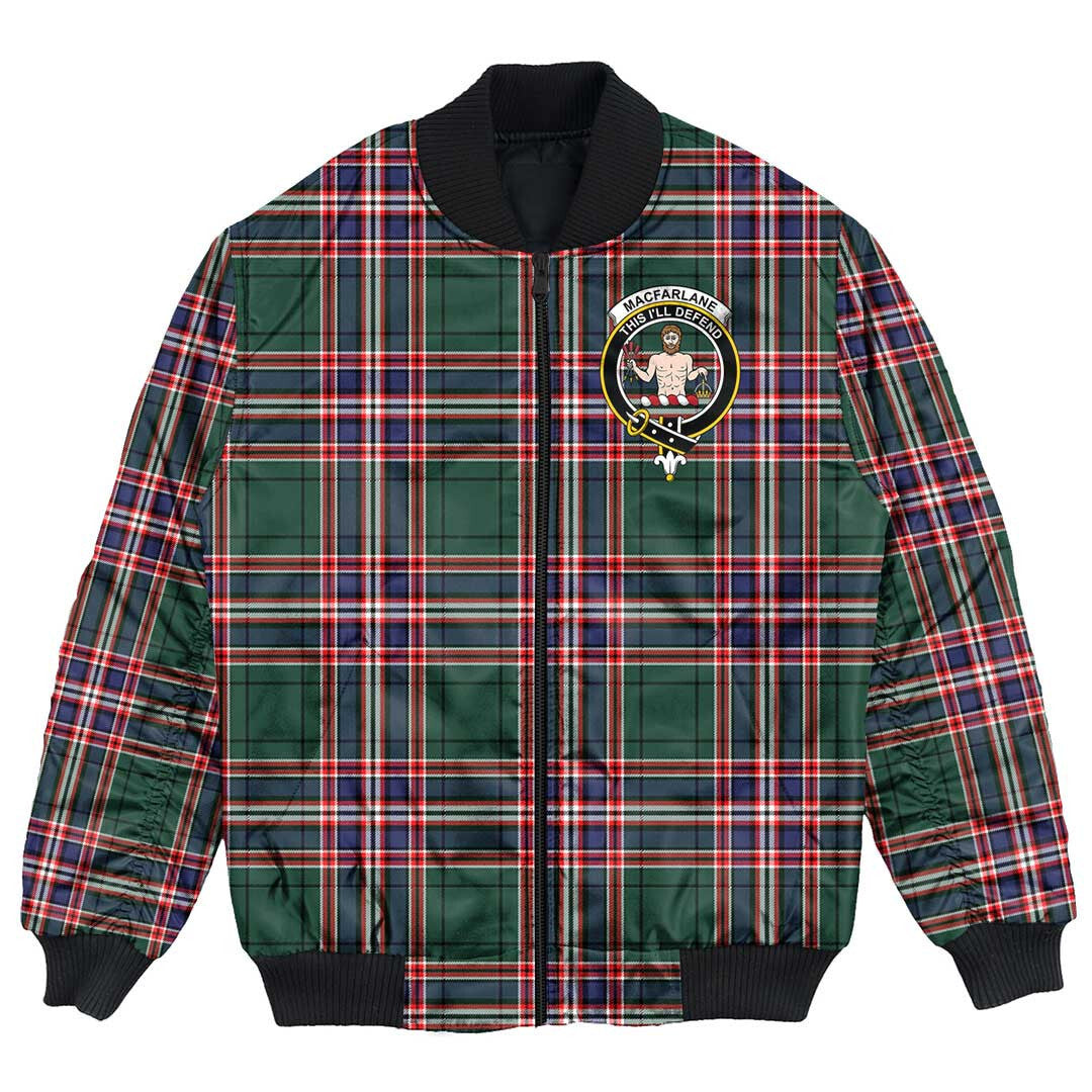 Clan MacFarlane Hunting Modern Tartan Crest Bomber Jacket CO73 MacFarlane Hunting Modern Tartan Tartan Bomber Jacket   