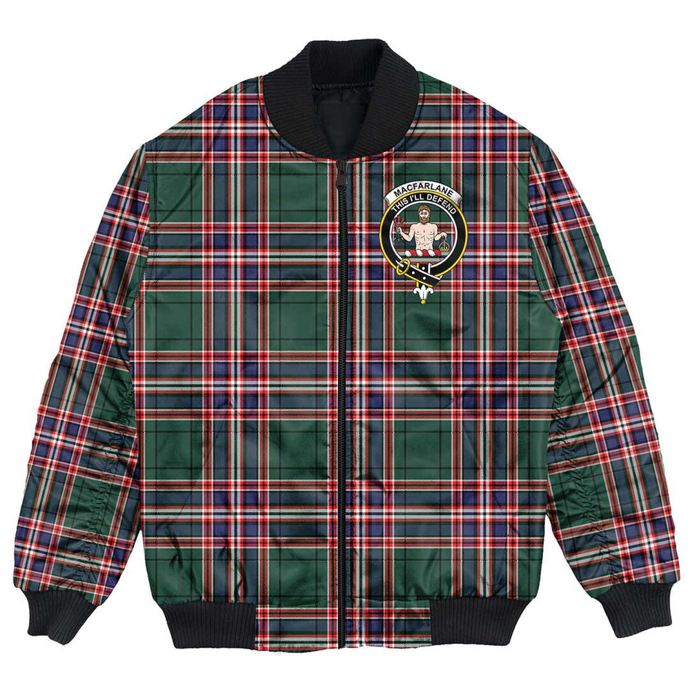Clan MacFarlane Hunting Modern Tartan Crest Bomber Jacket CO73 MacFarlane Hunting Modern Tartan Tartan Bomber Jacket   
