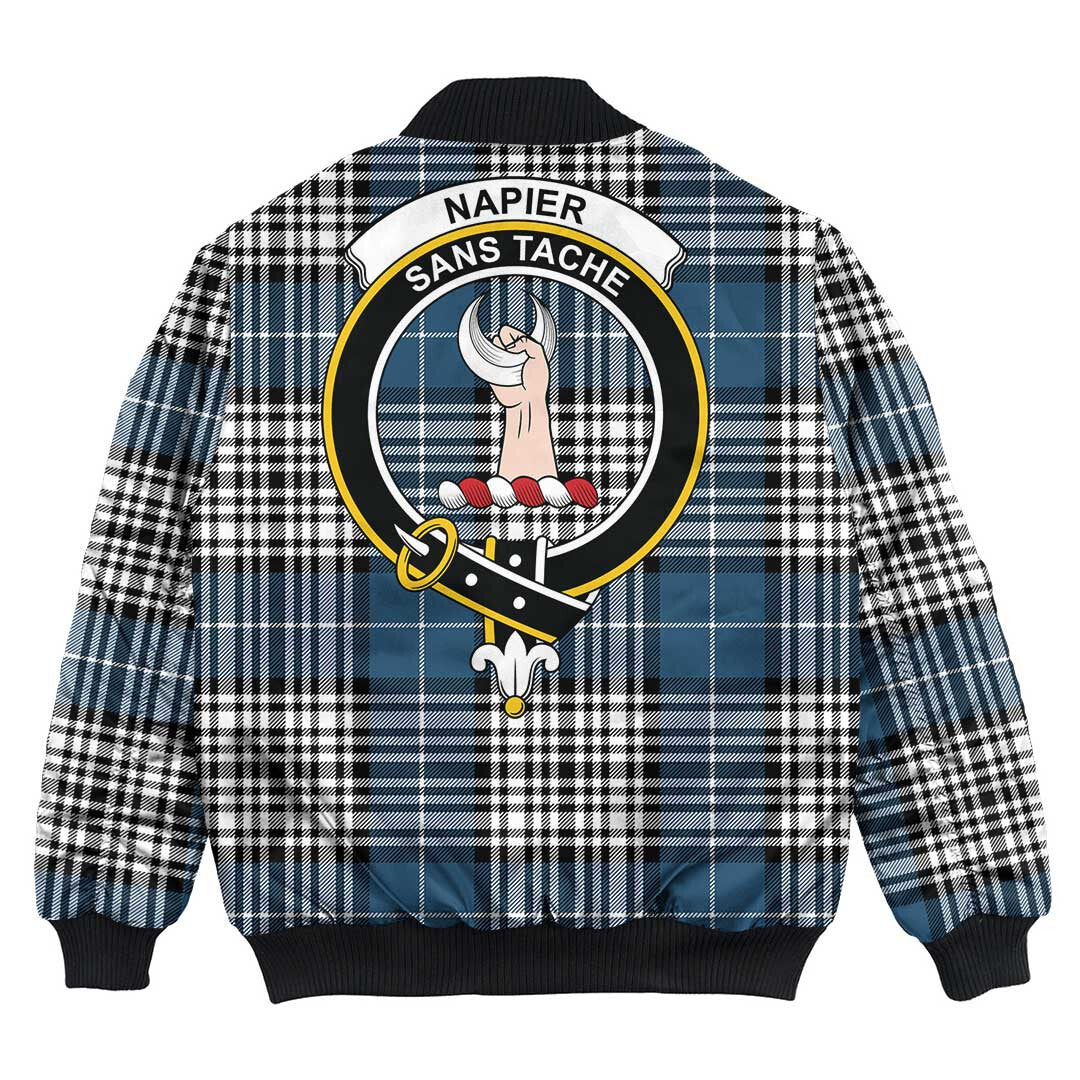 Clan Napier Modern Tartan Crest Bomber Jacket JF54 Napier Modern Tartan Tartan Bomber Jacket   
