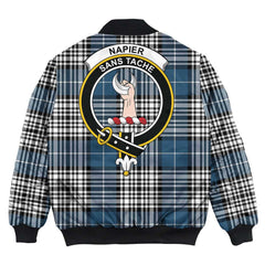 Clan Napier Modern Tartan Crest Bomber Jacket JF54 Napier Modern Tartan Tartan Bomber Jacket   