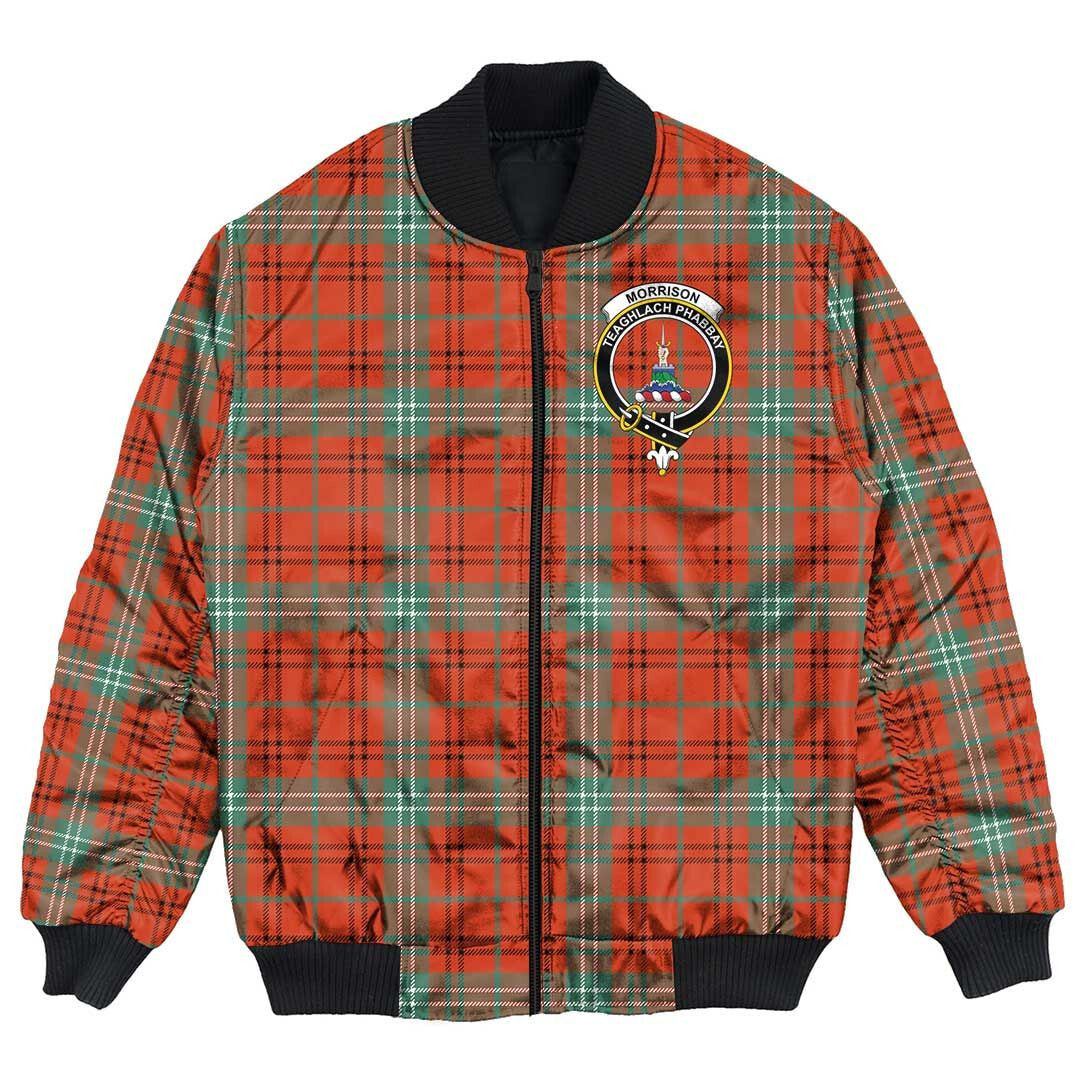 Clan Morrison Red Ancient Tartan Crest Bomber Jacket JU28 Morrison Red Ancient Tartan Tartan Bomber Jacket   