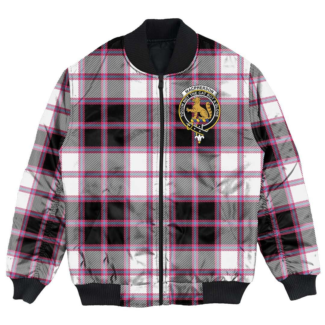Clan MacPherson Hunting Modern Tartan Crest Bomber Jacket SZ93 MacPherson Hunting Modern Tartan Tartan Bomber Jacket   
