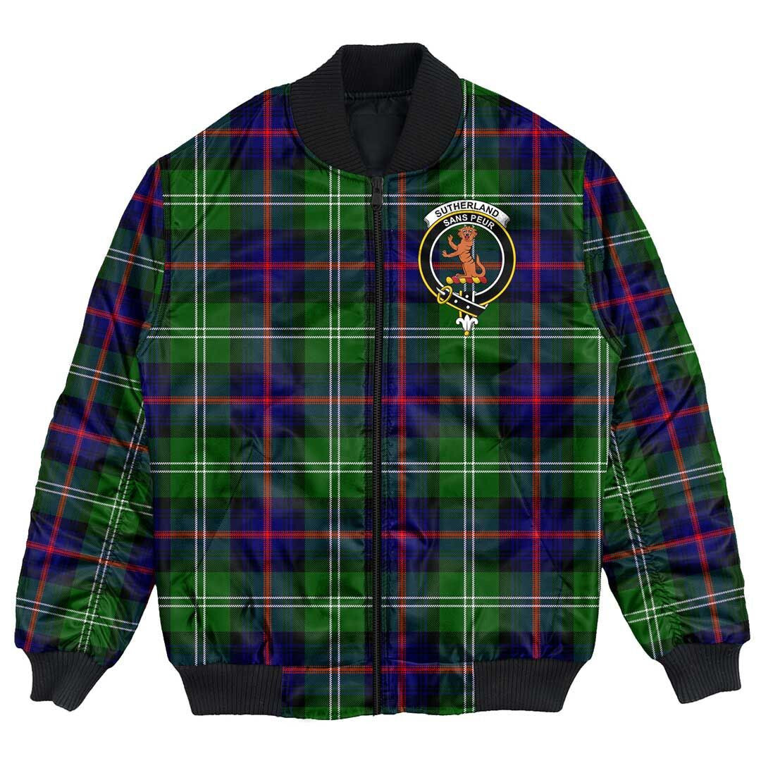 Clan Sutherland Modern Tartan Crest Bomber Jacket BA73 Sutherland Modern Tartan Tartan Bomber Jacket   