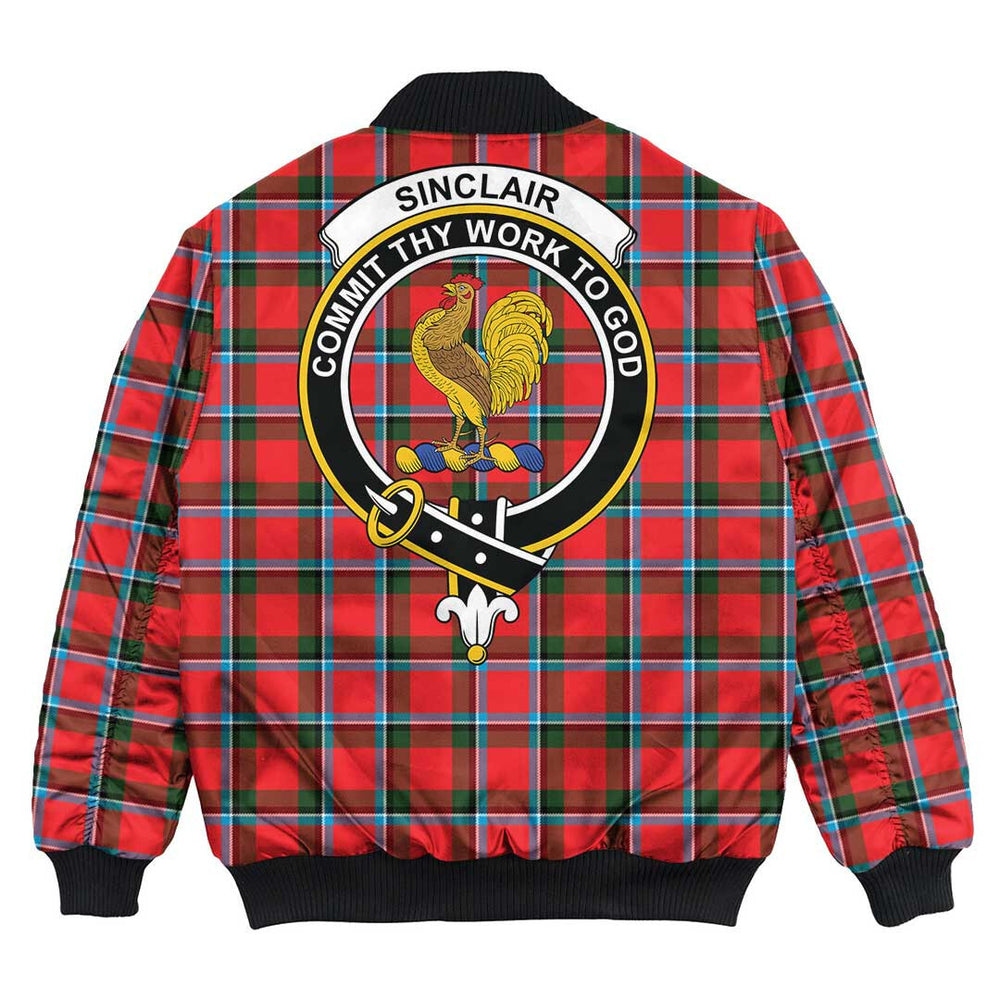 Clan Sinclair Modern Tartan Crest Bomber Jacket EJ39 Sinclair Modern Tartan Tartan Bomber Jacket   
