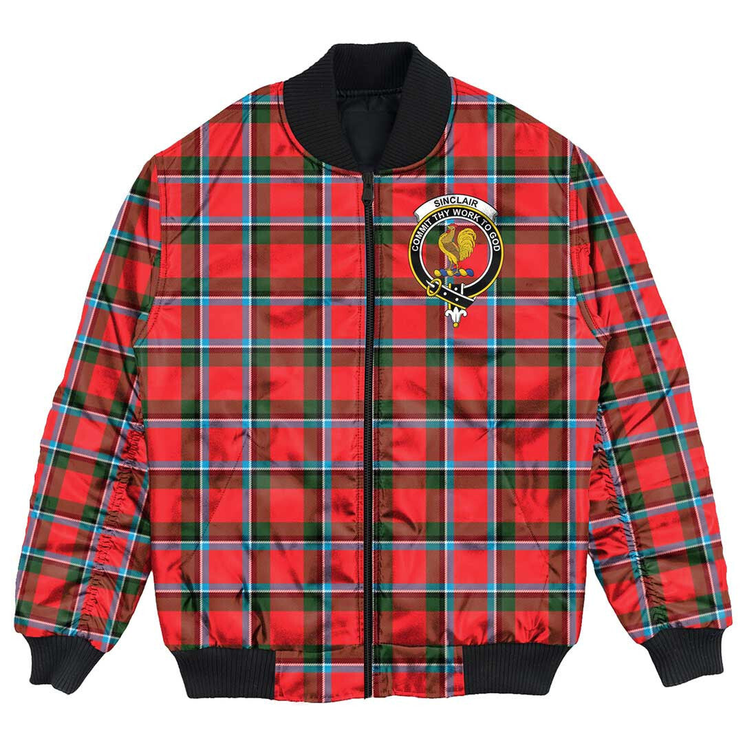 Clan Sinclair Modern Tartan Crest Bomber Jacket EJ39 Sinclair Modern Tartan Tartan Bomber Jacket   