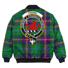 Clan Young Modern Tartan Crest Bomber Jacket BA95 Young Modern Tartan Tartan Bomber Jacket   