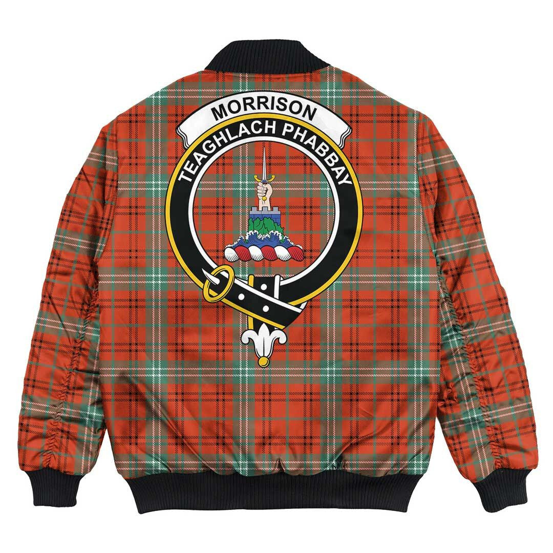 Clan Morrison Red Ancient Tartan Crest Bomber Jacket JU28 Morrison Red Ancient Tartan Tartan Bomber Jacket   