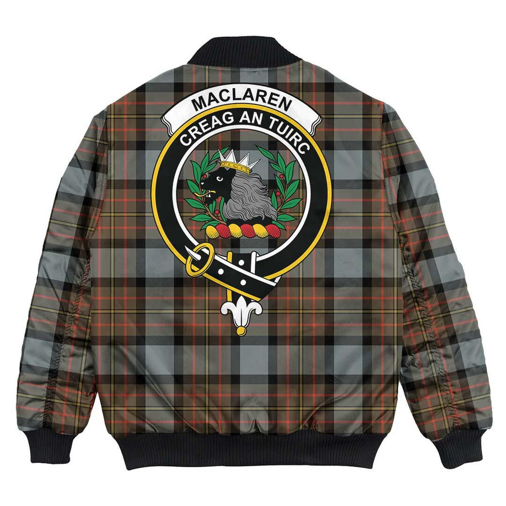 Clan MacLaren Weathered Tartan Crest Bomber Jacket GF47 MacLaren Weathered Tartan Tartan Bomber Jacket   