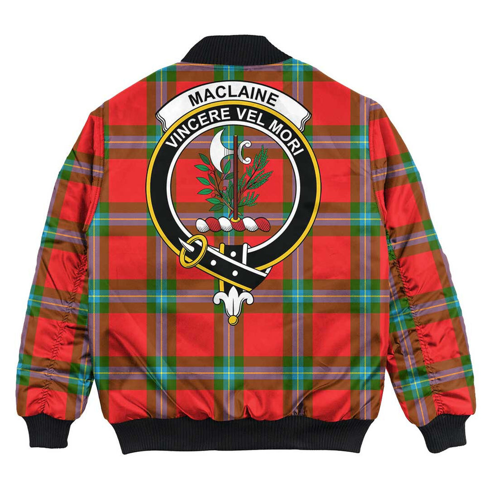 Clan MacLaine of Loch Buie Tartan Crest Bomber Jacket JK32 MacLaine of Loch Buie Tartan Tartan Bomber Jacket   