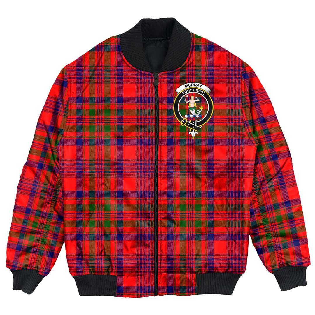Clan Murray of Tulloch Modern Tartan Crest Bomber Jacket TC85 Murray of Tulloch Modern Tartan Tartan Bomber Jacket   