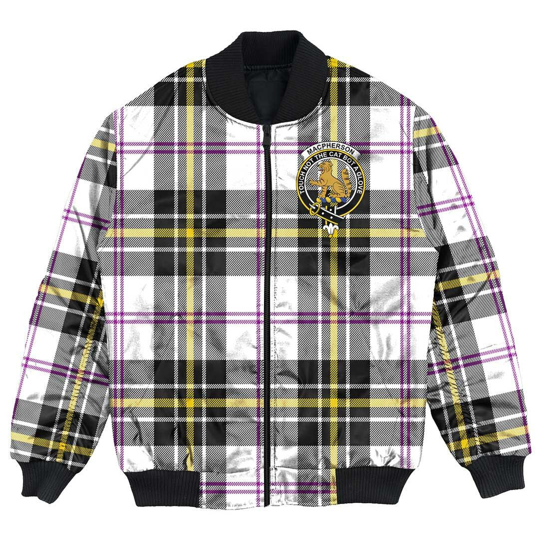 Clan MacPherson Dress Modern Tartan Crest Bomber Jacket JP29 MacPherson Dress Modern Tartan Tartan Bomber Jacket   