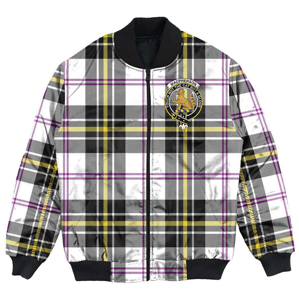 Clan MacPherson Dress Modern Tartan Crest Bomber Jacket JP29 MacPherson Dress Modern Tartan Tartan Bomber Jacket   