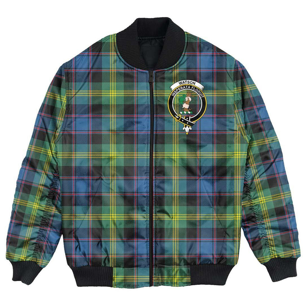 Clan Watson Ancient Tartan Crest Bomber Jacket IV60 Watson Ancient Tartan Tartan Bomber Jacket   