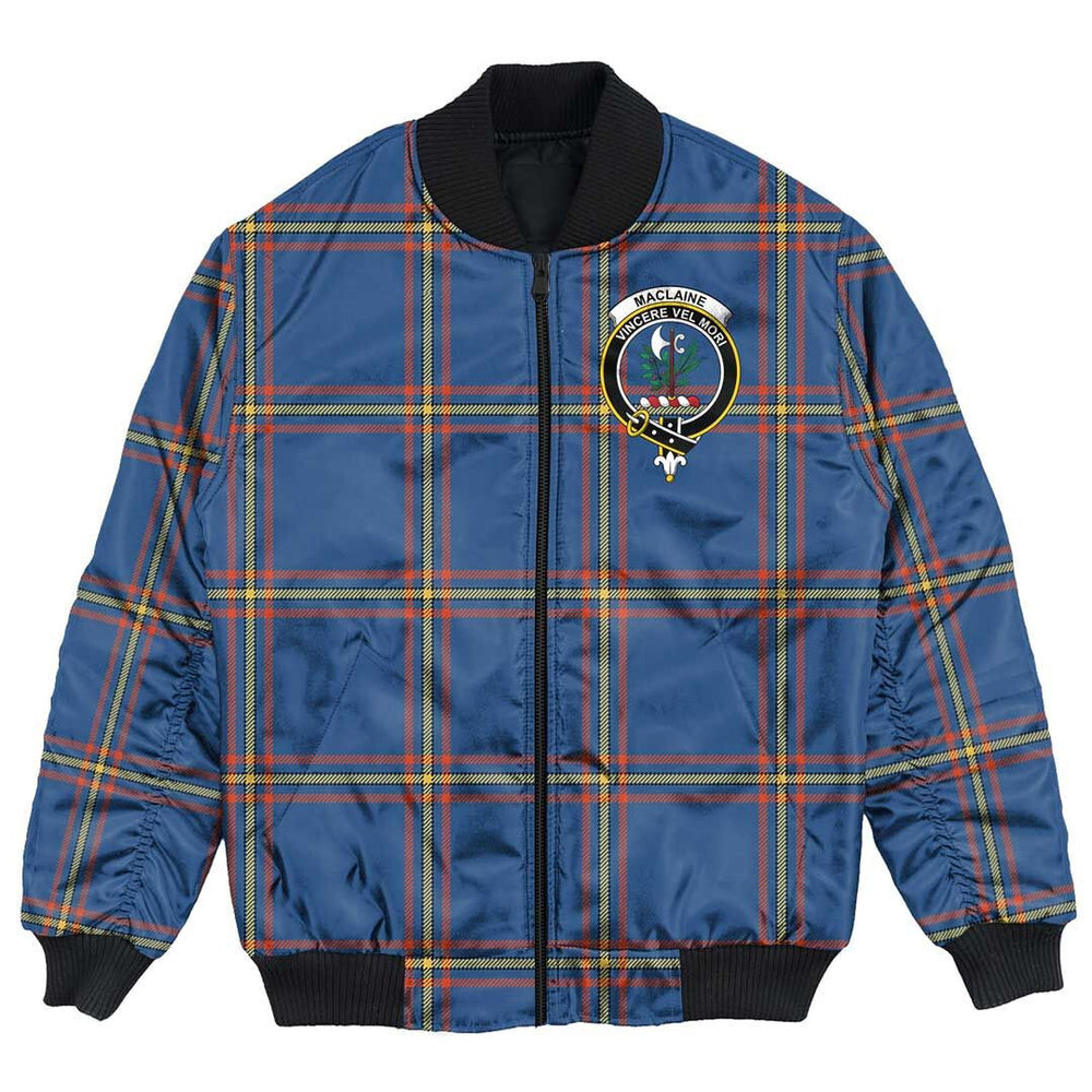Clan MacLaine of Loch Buie Tartan Crest Bomber Jacket JK32 MacLaine of Loch Buie Tartan Tartan Bomber Jacket   