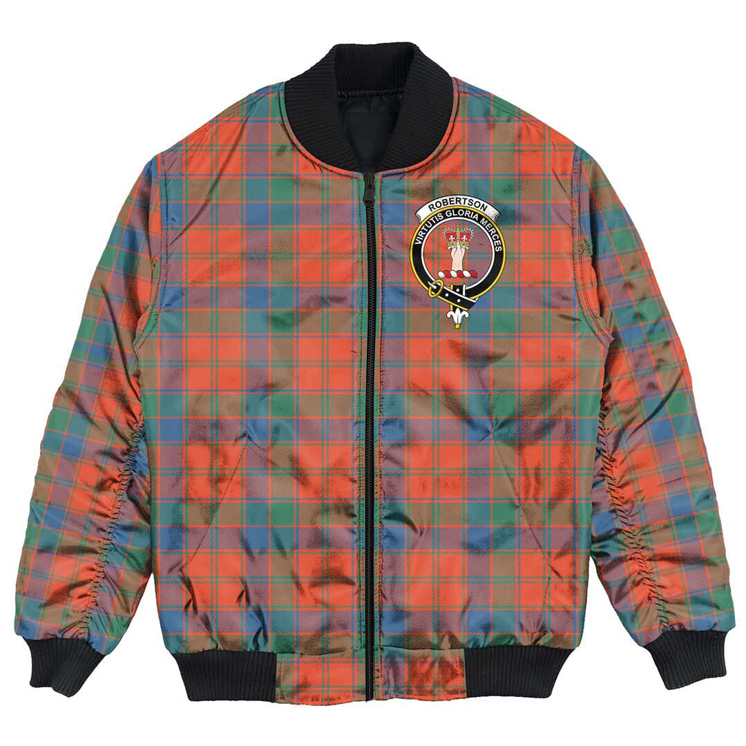Clan Robertson Ancient Tartan Crest Bomber Jacket HF17 Robertson Ancient Tartan Tartan Bomber Jacket   