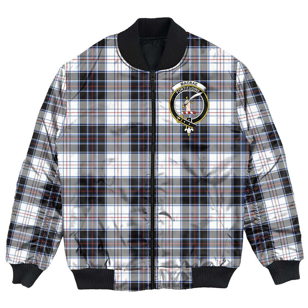 Clan MacRae Dress Modern Tartan Crest Bomber Jacket RA90 MacRae Dress Modern Tartan Tartan Bomber Jacket   