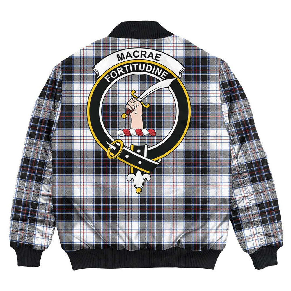 Clan MacRae Dress Modern Tartan Crest Bomber Jacket RA90 MacRae Dress Modern Tartan Tartan Bomber Jacket   