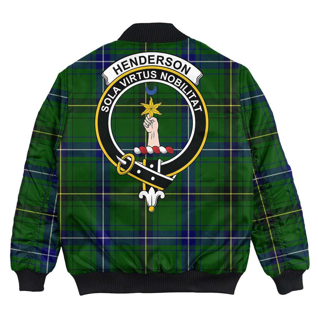 Clan Henderson Modern Tartan Crest Bomber Jacket IC13 Henderson Modern Tartan Tartan Bomber Jacket   