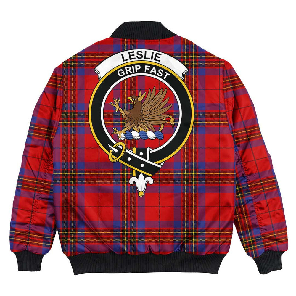 Clan Leslie Modern Tartan Crest Bomber Jacket NN18 Leslie Modern Tartan Tartan Bomber Jacket   