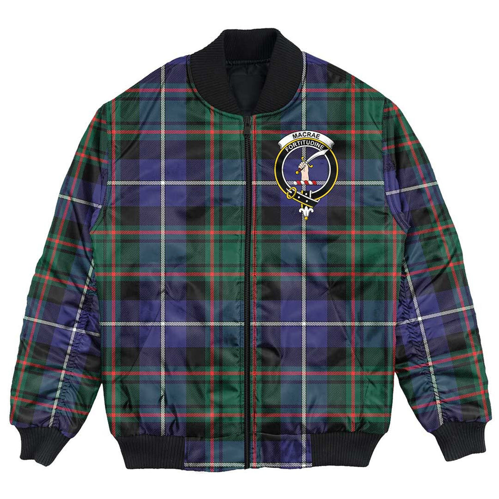 Clan MacRae Hunting Modern Tartan Crest Bomber Jacket WQ36 MacRae Hunting Modern Tartan Tartan Bomber Jacket   