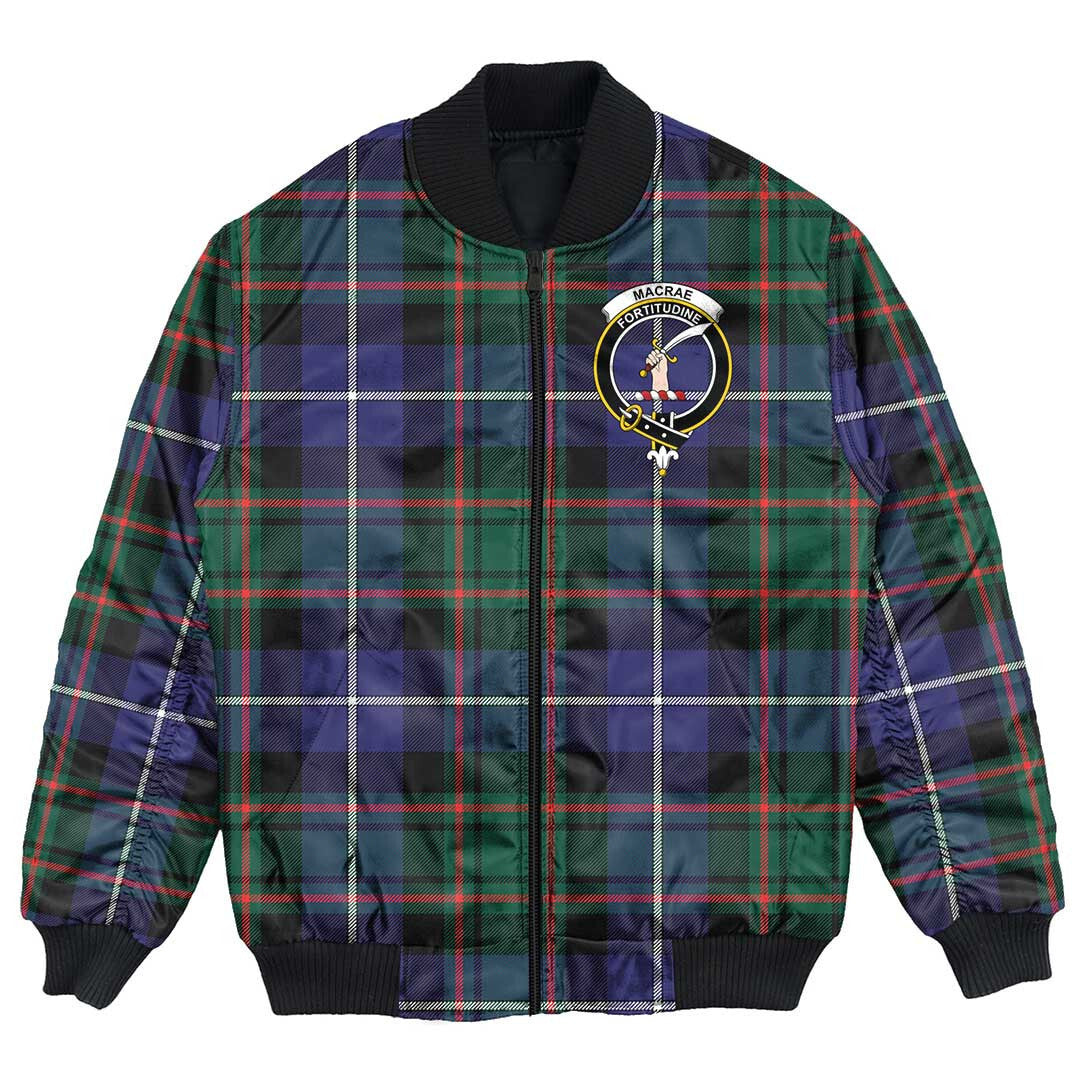 Clan MacRae Hunting Modern Tartan Crest Bomber Jacket WQ36 MacRae Hunting Modern Tartan Tartan Bomber Jacket   