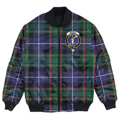 Clan MacRae Hunting Modern Tartan Crest Bomber Jacket WQ36 MacRae Hunting Modern Tartan Tartan Bomber Jacket   