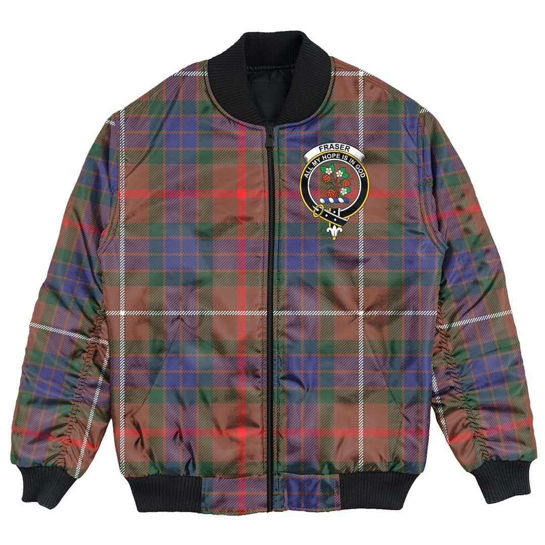 Clan Fraser Hunting Modern Tartan Crest Bomber Jacket US36 Fraser Hunting Modern Tartan Tartan Bomber Jacket   