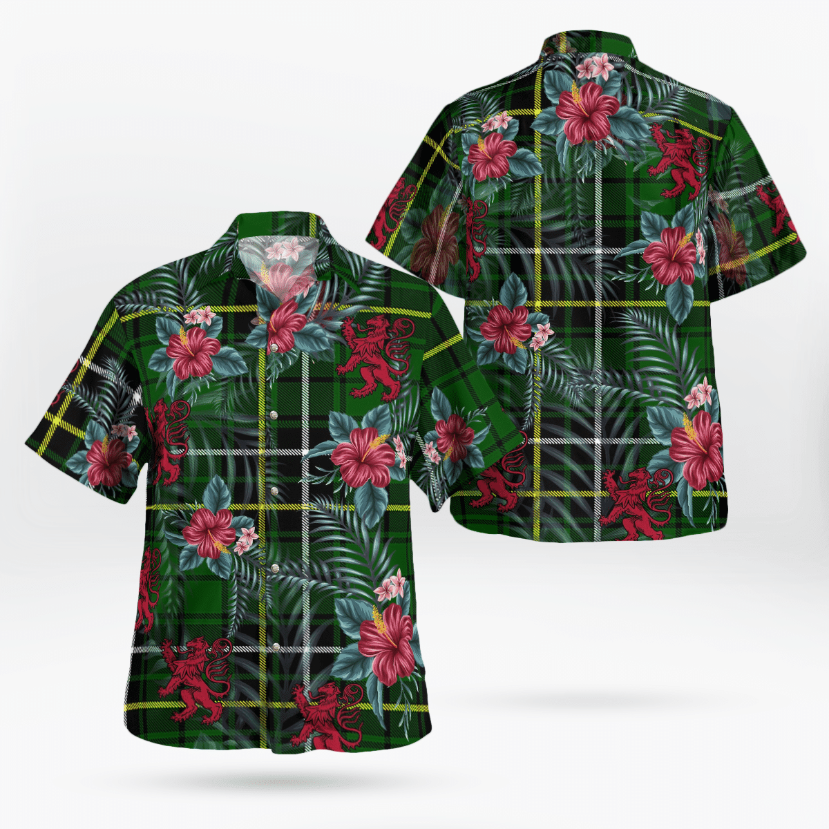 Clan MacAlpin Modern Tartan Scottish Lion Hawaiian Shirt NH53 MacAlpin Modern Tartan Tartan Hawaii Shirt   