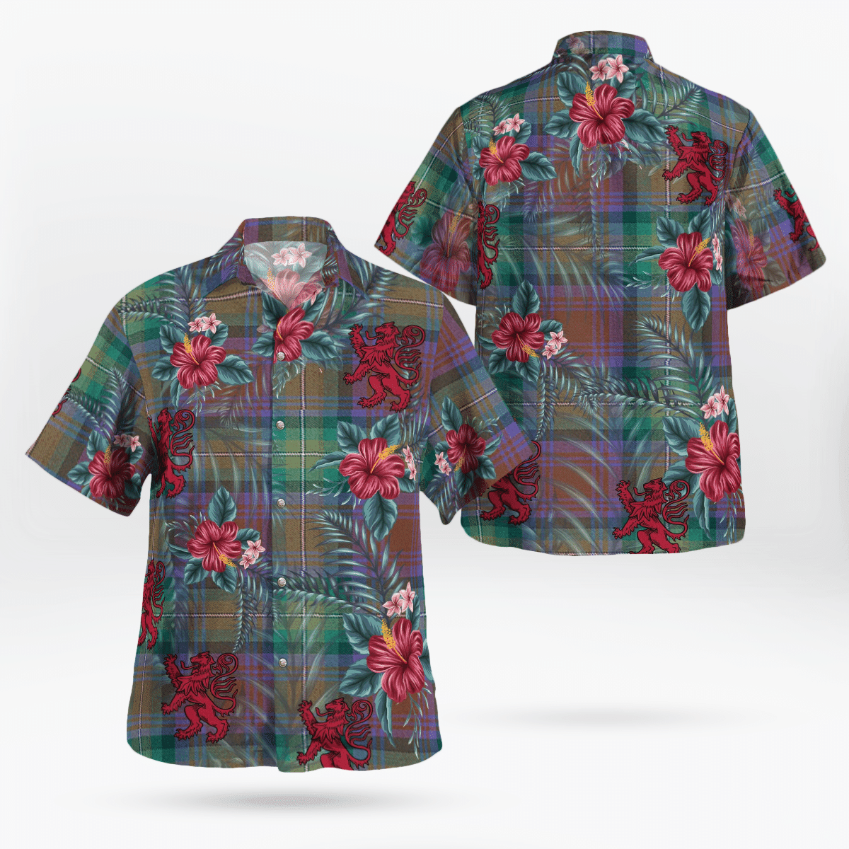Clan Isle of Skye Tartan Scottish Lion Hawaiian Shirt TT83 Isle of Skye Tartan Tartan Hawaii Shirt   