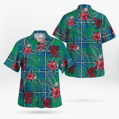 Clan Irvine Ancient Tartan Scottish Lion Hawaiian Shirt EP21 Irvine Ancient Tartan Tartan Hawaii Shirt   