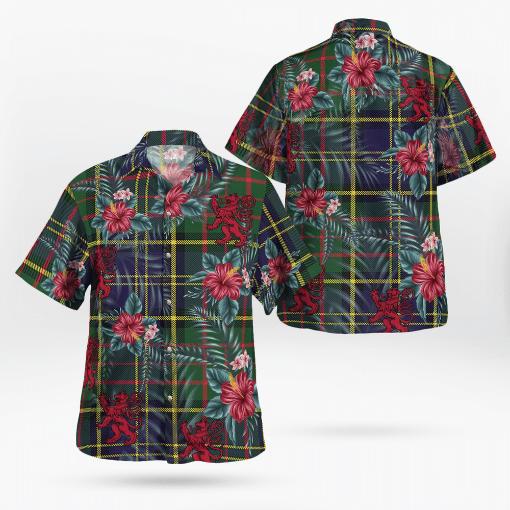 Clan MacMillan Hunting Modern Tartan Scottish Lion Hawaiian Shirt TF57 MacMillan Hunting Modern Tartan Tartan Hawaii Shirt   