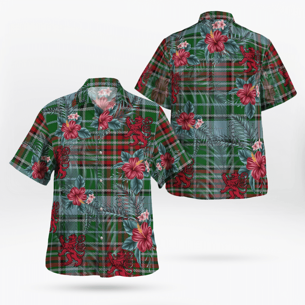 Clan Gayre Tartan Scottish Lion Hawaiian Shirt AN99 Gayre Tartan Tartan Hawaii Shirt   