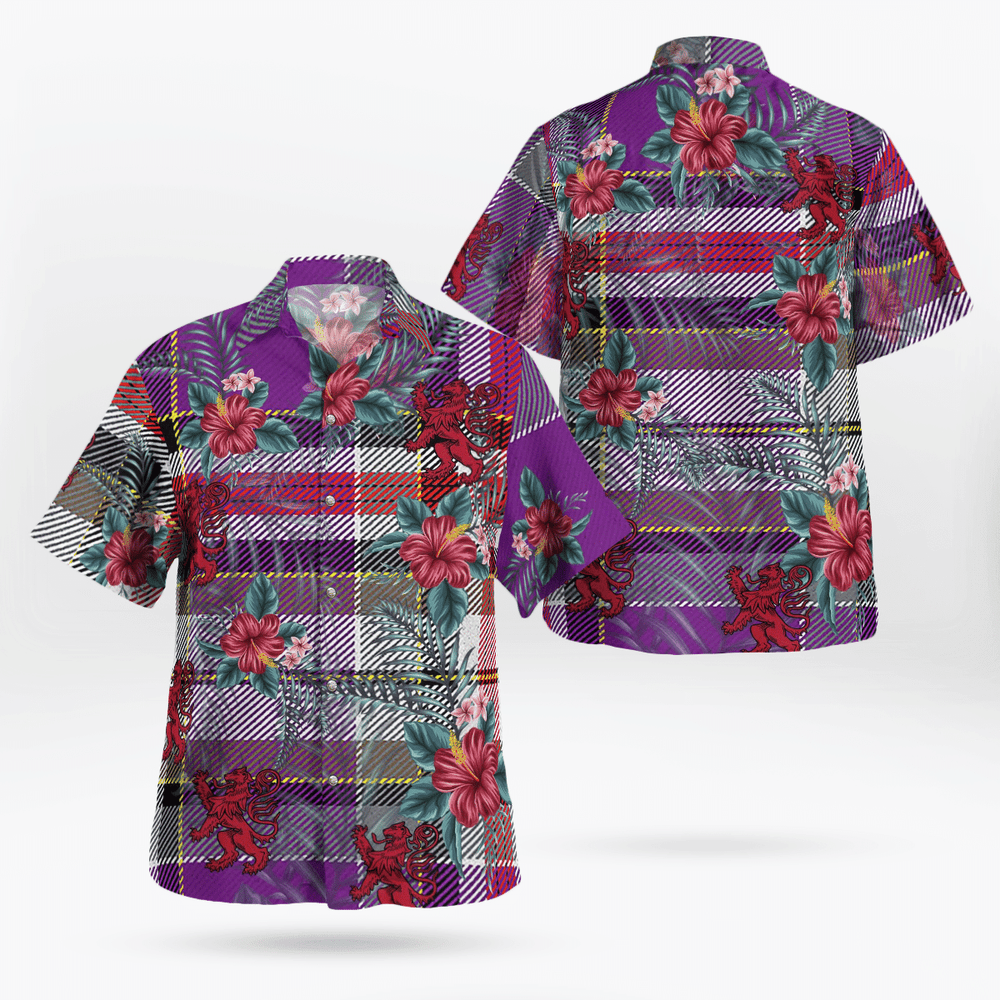 Clan Lockwood Tartan Scottish Lion Hawaiian Shirt RM99 Lockwood Tartan Tartan Hawaii Shirt   